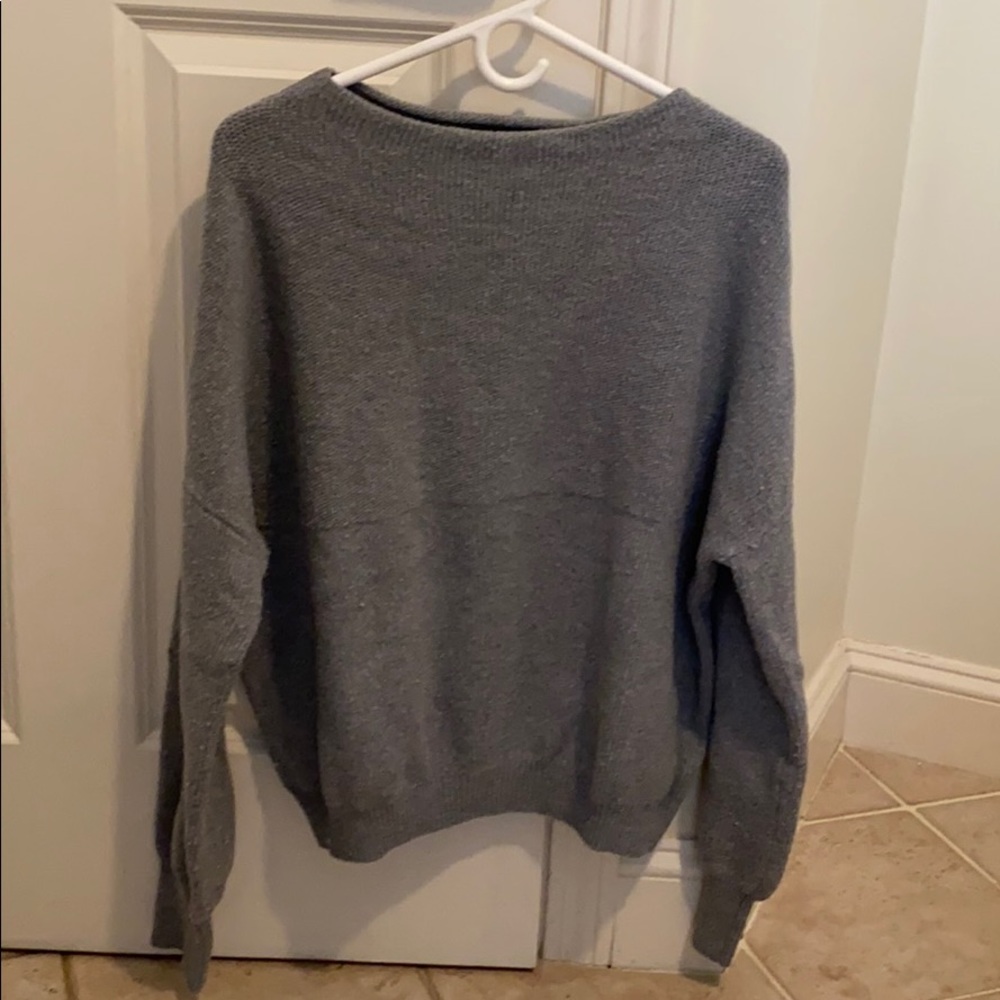 Lulu’s Grey Mock Neck Knit Sweater